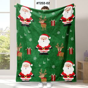 51" x 59" Christmas Themed Flannel Throw Blanket