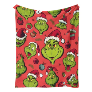 51" x 59" Grinch Themed Flannel Throw Blanket
