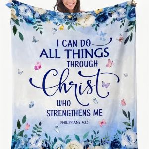 51" x 59" Religious Scripture Flannel Throw Blanket