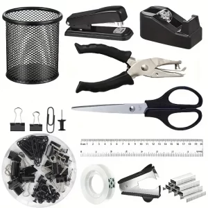 #ZM 10-17 Black 10PC Stationery Set