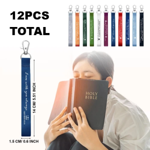 #YS 02-12 12PC Polyester Religous Scripture Keychains