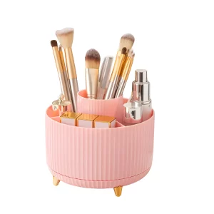 #ZM 01-08 Pink Plastic Rotating Desktop Organizer