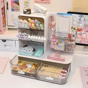 #ZM 01-28 Beige Plastic 4 Layer Desktop Organizer