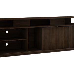 #NC7800-003 TV Stand with Sliding Door - Cafe Brown Finish - Up to a 70" TV