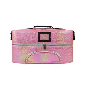 #QZ 01-11 Pink Iridescent Multi-use Cosmetic Case