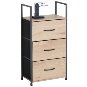 #SN-0424 Storage Chest with 3 Fabric Drawers & Wooden Top