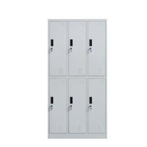 6 Door Clothing Storage Metal Locker Cabinet - Grey Finish