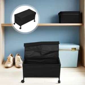 #DJ 01-07 Black Under Bed Fabric, Metal & Plastic Storage Box with Wheels - 2 for $100