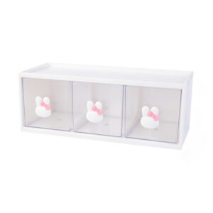 #GQ 01-27 White 3 Drawer Plastic Desktop Organizer
