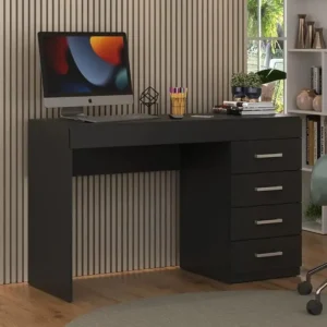 #711.07 4 Drawer Computer Desk - Black