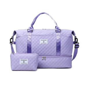 #LW 02-03 Purple 2PC Travel Duffel Bag with Pouch