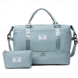 #LW 02-02 Blue 2PC Travel Duffel Bag with Pouch