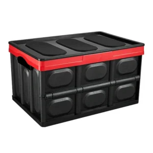 #FB 10-02 Black Stackable Plastic 30L Collapsible Storage Bin