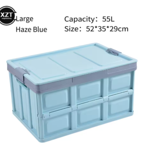 #FB 10-05 Blue Stackable Plastic 55L Collapsible Storage Bin