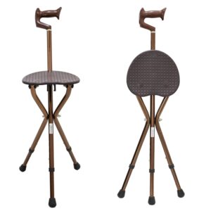 #HS011 Walking Cane with Seat & Flashlight