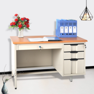 #KM-0T4 Metal 4 Drawers Office Desk with Wooden Top