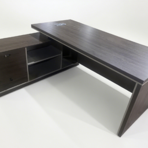 #QZ 02-01 Large MDF L-Shaped Office Desk with Cabinet
