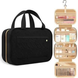 #LX 01-105 Black Cosmetic Travel Bag with Hanging Hook