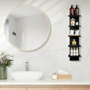 #PVC-005BK Small Black 5 Tier PVC Wall Shelf - 2 Shelves for $100