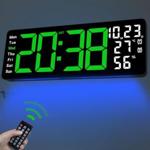 #SF 08-02 Large 17" Digital Wall Clock With RGB Underlight
