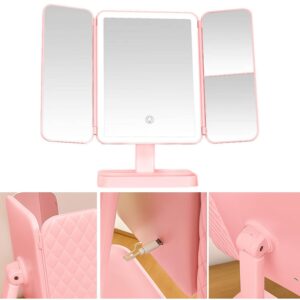 #SF 11-02 Pink 3-Way Tri-fold Vanity Mirror