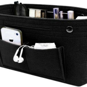 #AZ 01-19 Black 7" Felt Fabric Tote Bag Organizer Insert