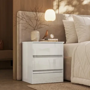 Fit 2 Drawer Bedside Table - White