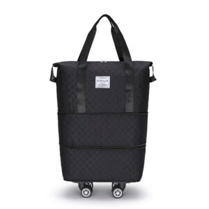 #LX 01-08 Black Expandable Rolling Travel Bag