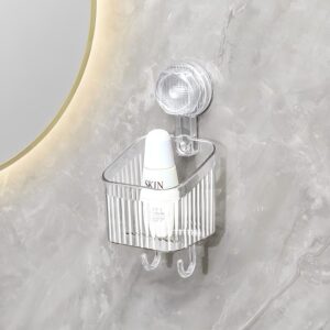 #WY 01-26 Clear 3.75" Plastic Suction Wall Shelf