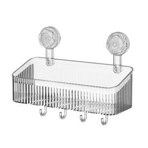 #WY 01-28 Clear 11" Plastic Suction Wall Shelf