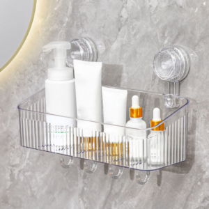 #WY 01-31 Clear 12" Plastic Suction Wall Shelf