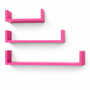 #YM 02-06 Large Pink U-Shaped 3PC Floating Shelves