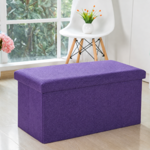 Purple 30" Foldable Fabric Ottoman