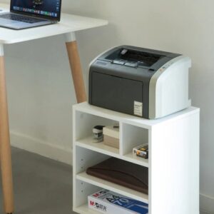 #ST-005 Small Printer Stand on Wheels - White