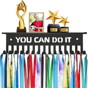 #SV 17-13 Black Metal Medal & Trophy Holder - 'You Can Do It'