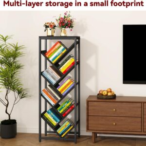 #SJ-4027 Black Metal & Wood 8 Tier Tree Bookshelf