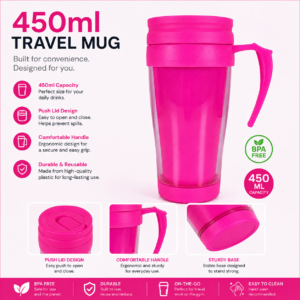 #WF 06-01 Double Wall 450ML Plastic Travel Cup