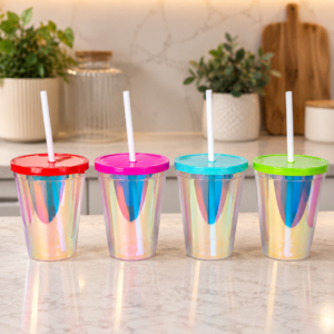 #WH 17-11 Iridescent 12PC 420ML Plastic Cup Set