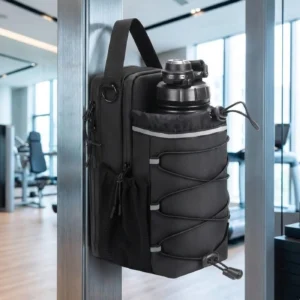#WL 09-04 Black Magnetic Gym Bottle Bag with Compartments