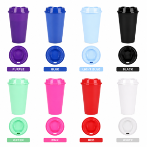 #WL 09-08 Reusable Plastic 16oz 12PC Cups Set with Lids