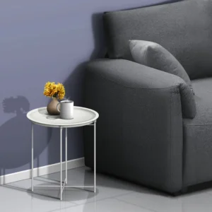 #YZ-4751 Off White Plastic Circular End Table