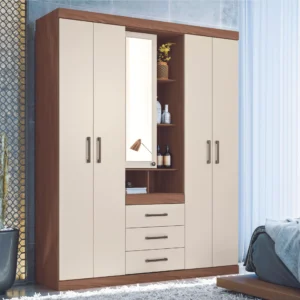 Havana Star 5.3 Wardrobe with Mirror - Jequitiba/Off White Finish