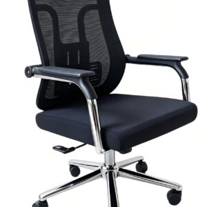 #MC202B Black Mesh Office Chair with Chrome Base