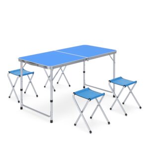 #CT-020 Blue Portable 5PC Camping Table Set