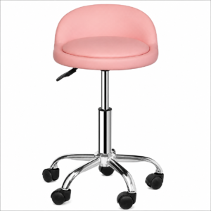 #PS 07-02 Pink Leatherette Rolling Stool