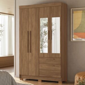 Londrina 4.2 Wardrobe with Mirror - Jatoba Finish