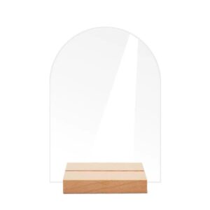 #WH 08-07/08 Blank Acrylic Desk Sign with Wooden Stand - 24PCS