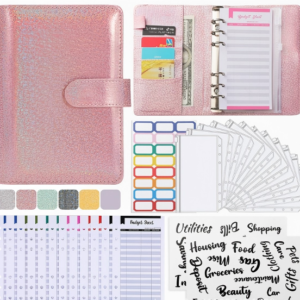 #WK 11-20 Pink Iridescent 28PC A6 Mini Budget Binder