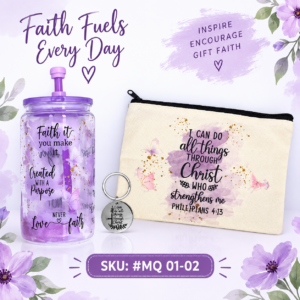 3PC Plastic Tumbler Gift Set with Pouch & Keychain