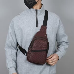 #SB-457 Brown Leatherette Crossbody Bag